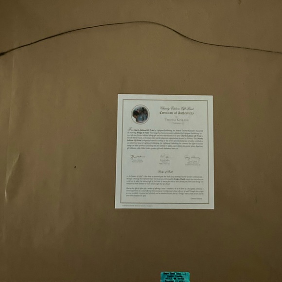 Authentic Thomas Kinkade matted and framed Bridge of Faith 
26” X 22 “ - Picture 3 of 3